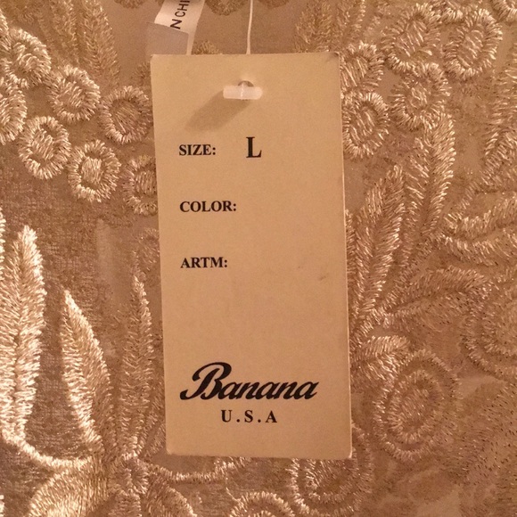 BANANA  L  Sleeveless Shear Gold Cami Top NEW WITH BRAND TAG. 100% Cotton - Picture 14 of 16